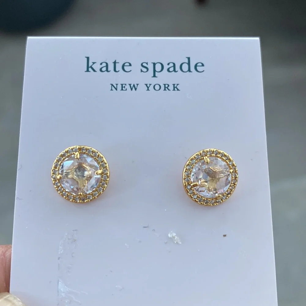 Kate, Spade, NWOT bright ideas, pave halo CZ stud earrings - Picture 1 of 5